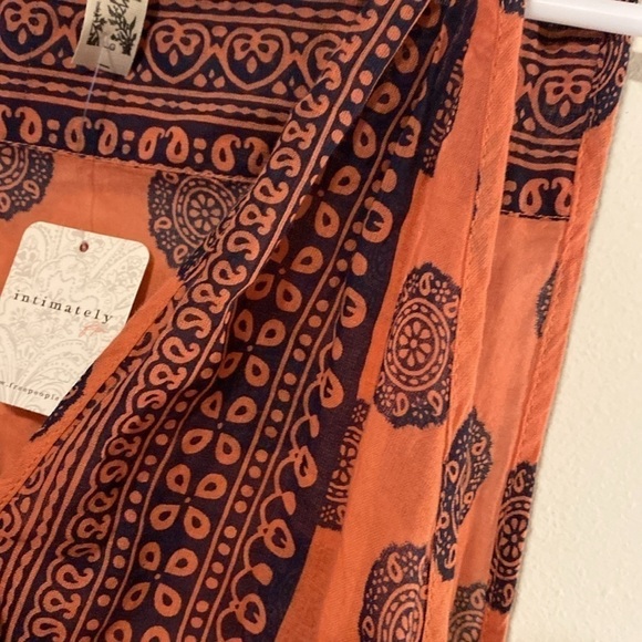 Free People Intimately Soul Of The Sun snap Bodysuit Boho Brick Combo shirt L - Picture 12 of 16